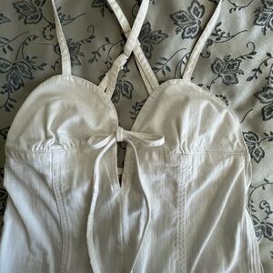 Peace Love Jumpsuit with crisscross straps